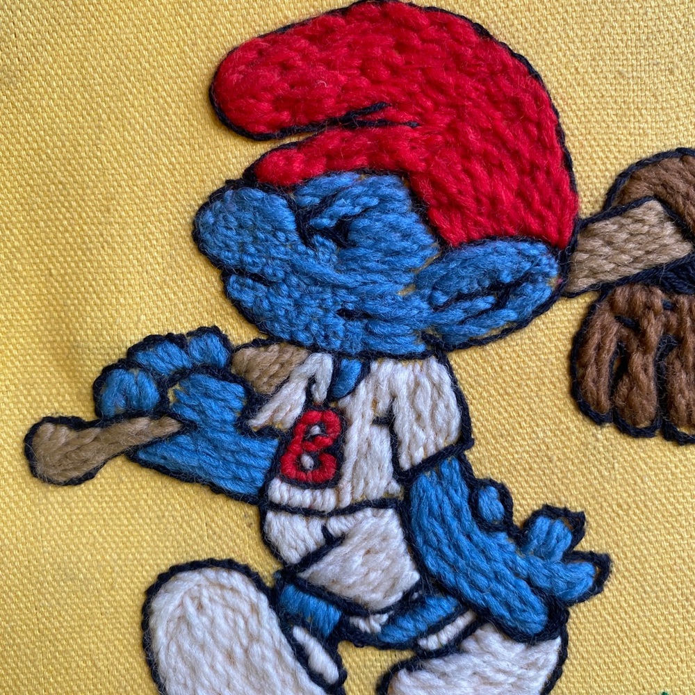 3/$30 🌟 Baseball Smurf needlepoint - Picture 3 of 5